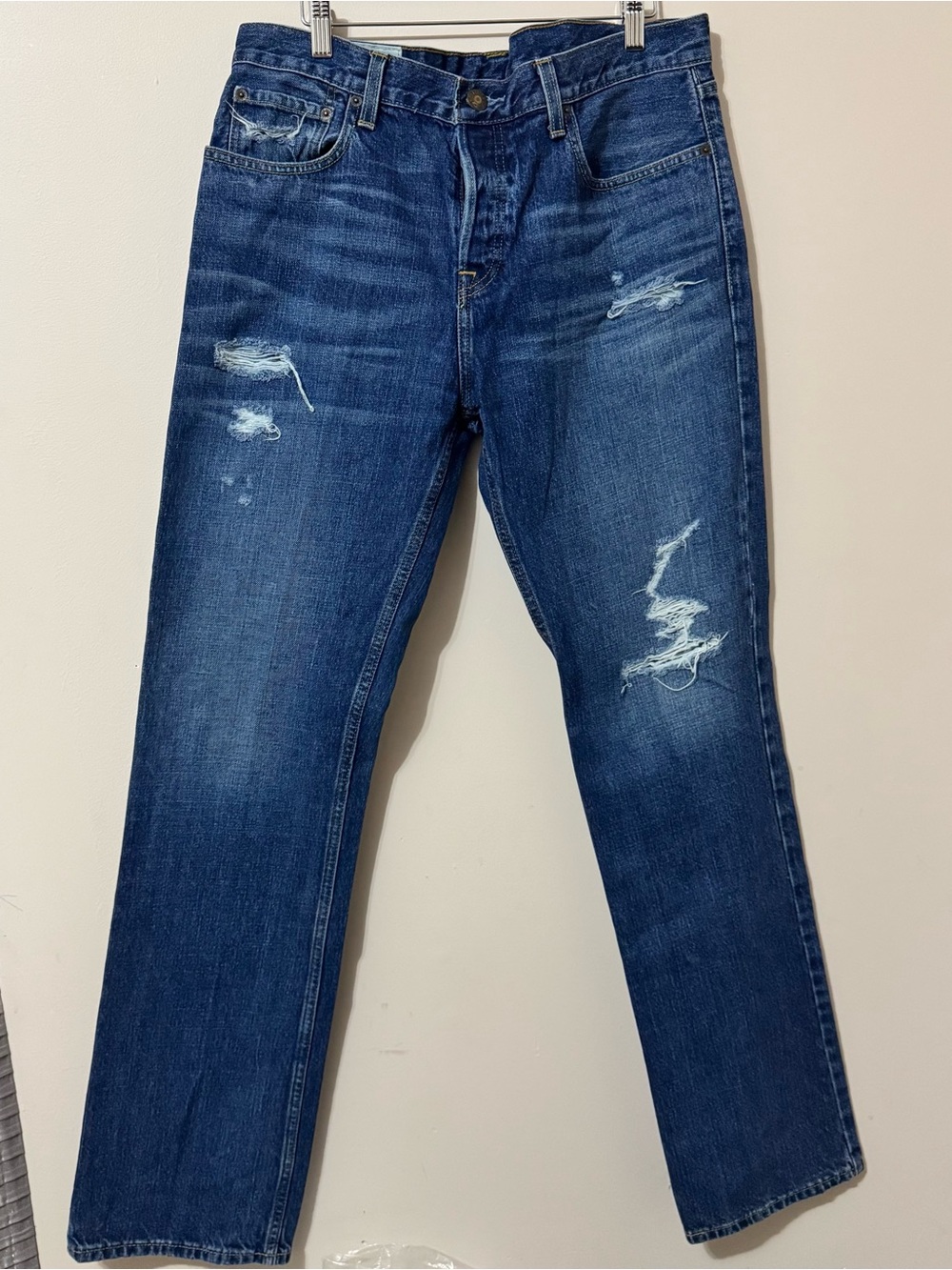 Hollister 34x34 men’s boot Distressed button fly blue denim jeans pants